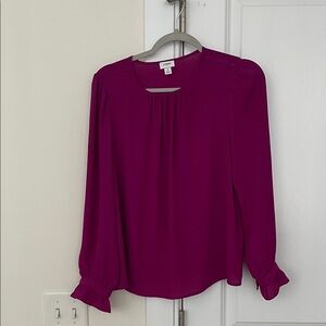 NWOT J. Crew magenta long sleeve blouse